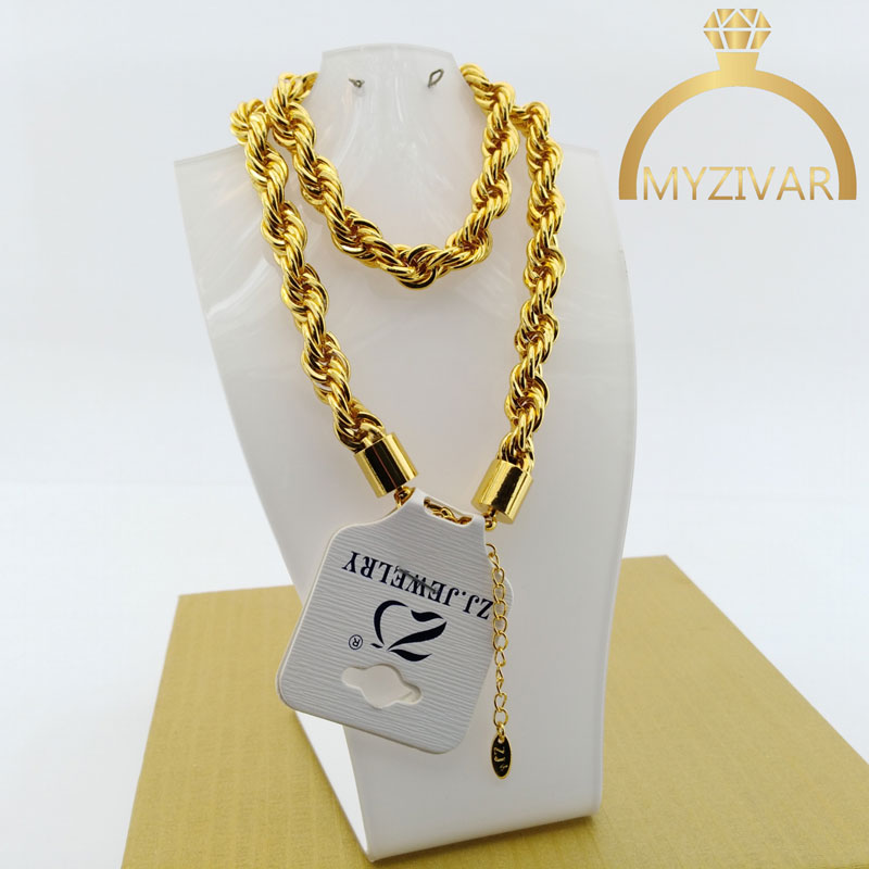 زنجیر گردنی طنابی طرح طلا مارک ZJ کد ۷۰20