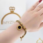 دستبند دخترانه رنگ ثابت مدل بولگاری کد 13054