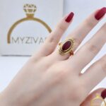 انگشتر زنانه نگیندار طرح طلا کد 2065