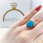 انگشتر زنانه نگیندار طرح طلا کد 2063