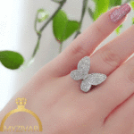 انگشتر پروانه طرح طلا مارک ZJ کد 2091