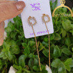 گوشواره بخیه ای طرح طلا مارک YSX کد 8109